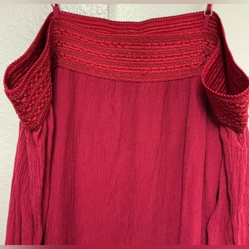 Purple Snow Elegant Burgundy Off-Shoulder Blouse‎